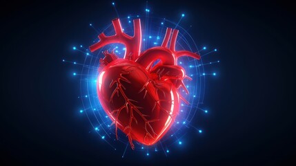 Medical technology to diagnose heart disease, Cardiology technology concept. Analyse patient heart using augmented reality