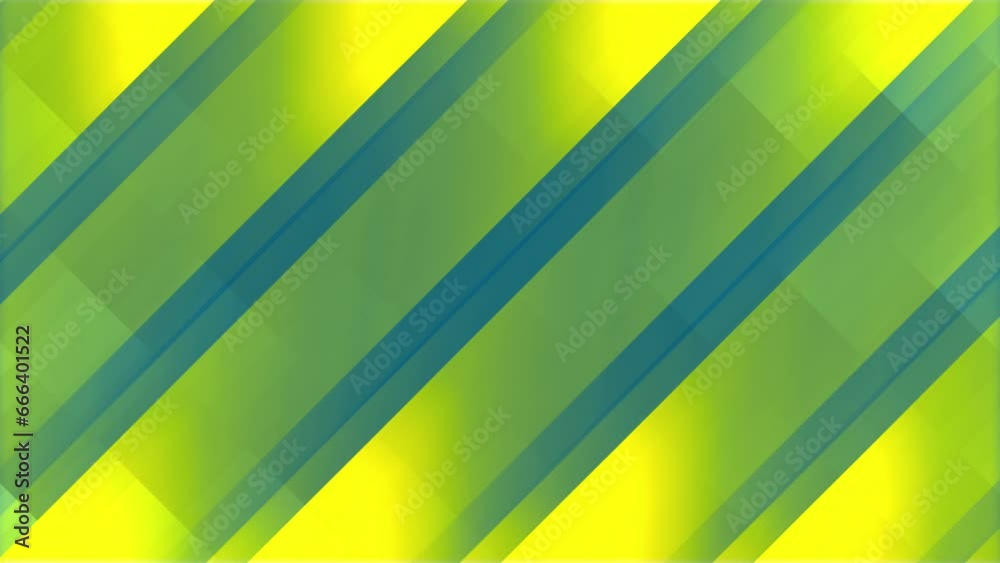 Poster Moving green and blue stripe pattern. 3d rendering seamless loop animation 4K