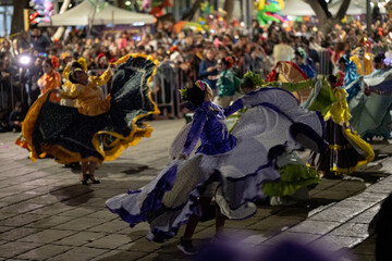 Mexican dia de muertos catrina parade in reforma streets