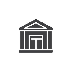 Bank building vector icon