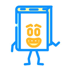 cute book character color icon vector. cute book character sign. isolated symbol illustration