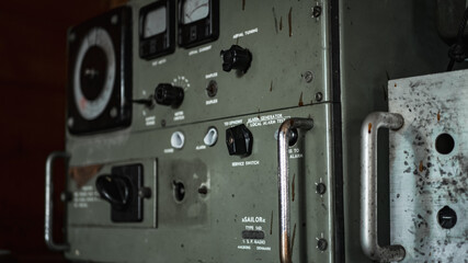 Fototapeta na wymiar old radio equipment military 
