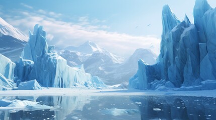 iceberg in the mountains - obrazy, fototapety, plakaty