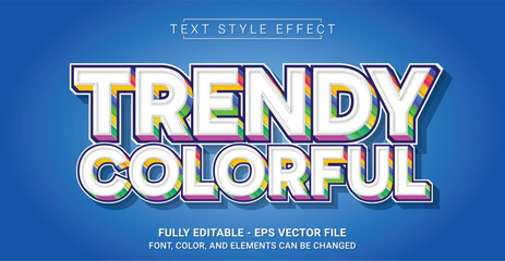 Trendy Colorful Text Style Effect. Editable Graphic Text Template.