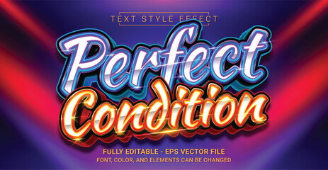 Perfect Condition Text Style Effect. Editable Graphic Text Template.