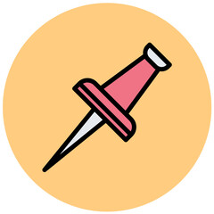 Push Pin Vector Icon Design Illustration