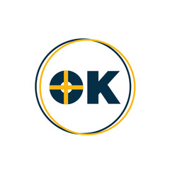 Obraz premium letter o and k logo with golden and dark color logo vector