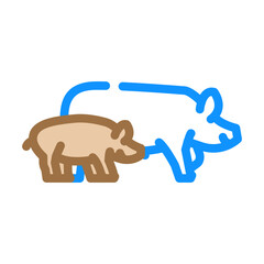 pig piglets farm color icon vector. pig piglets farm sign. isolated symbol illustration © sevector