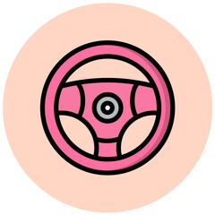 Obraz premium Steering wheel Vector Icon Design Illustration