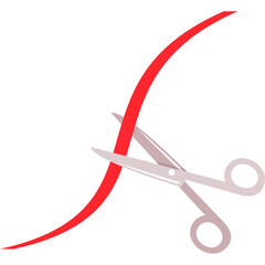 Scissors Cutting Ribbon