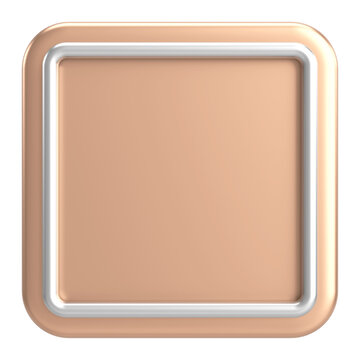 3D rectangle button. Empty button. 3D illustration.