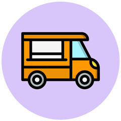 Coffee Truck Vector Icon Design Illustration