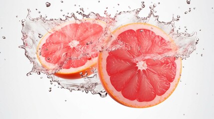 Grapefruit with dynamic grapefruit juice splash variations