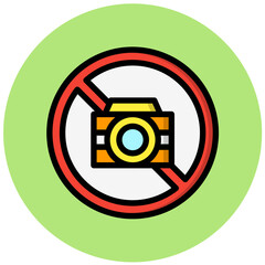 No Camera Vector Icon Design Illustration