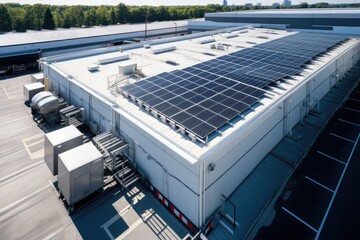 Fototapeta premium Solar power panels and HVAC Systems with Automation