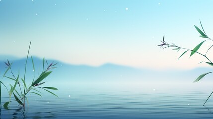 minimalist elegant water blue sky background