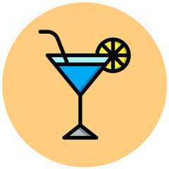 Cocktail Vector Icon Design Illustration