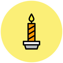 Obraz premium Candle Vector Icon Design Illustration