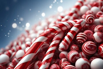 Candy Cane Delight Christmas Wallpaper - obrazy, fototapety, plakaty