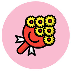 Bouquet Vector Icon Design Illustration
