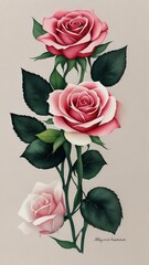 bouquet of roses on a white background