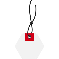 Isolated Empty White Price Tag Hanging Label PNG