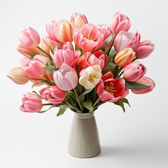 Spring Bouquet Tulip , Hd , On White Background 