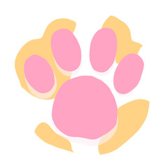 Cat Paw Cartoon illustration Yellow Cat Paw Cow Cat Paw