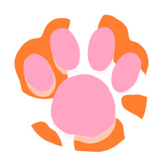 Cat Paw Cartoon illustration White And Orange Cat Paw Orange Cat Paw Cow Cat Paw