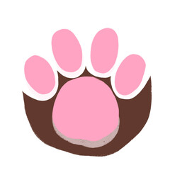 Cat Paw Cartoon illustration Brown Cat Paw