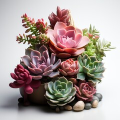 Succulents Composition, Hd , On White Background 