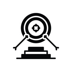 Black solid icon for mission