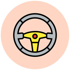 Steering wheel Vector Icon Design Illustration