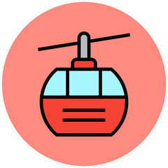Cable car cabin Vector Icon Design Illustration