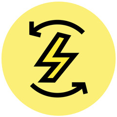 Electricity Recycling Vector Icon Design Illustration