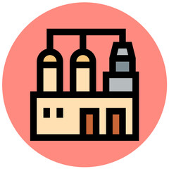 Fototapeta premium Gas Refinery Vector Icon Design Illustration