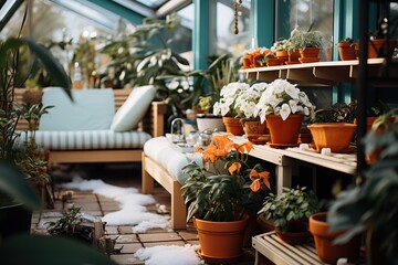 Serene Greenhouse Oasis