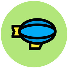 Flying Airship Vector Icon Design Illustration © Graphixs Art
