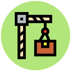 Container Lifting Vector Icon Design Illustration