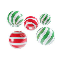 ball 3d christmas illustration with three angle