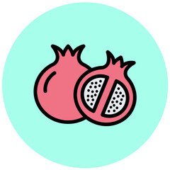 Pomegranate Vector Icon Design Illustration