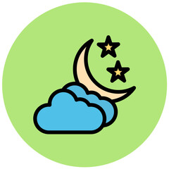 Night Vector Icon Design Illustration