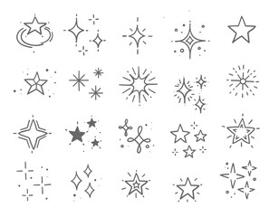set of star set, blinking star vector set - obrazy, fototapety, plakaty