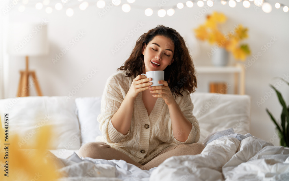 Canvas Prints woman enjoying sunny morning