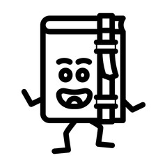 library book character line icon vector. library book character sign. isolated contour symbol black illustration