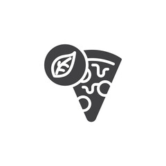 Pizza slice and leaf vector icon