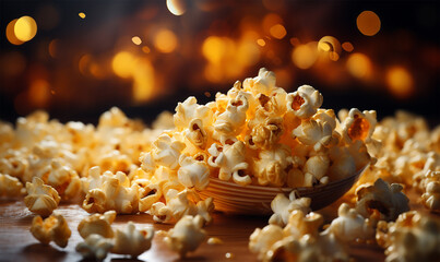 popcorn kernels bursting into fluffy perfection inside the machine - obrazy, fototapety, plakaty