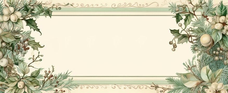 Vintage Floral Christmas Invitation