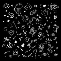 Set of hand drown doodles