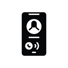 Black solid icon for call